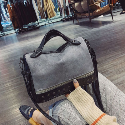Retro Rivet Matte PU Leather Handbag 2021 Fashion Womens Designer Shoulder Crossbody Bags Large Capacity Female Travel Hand Bag