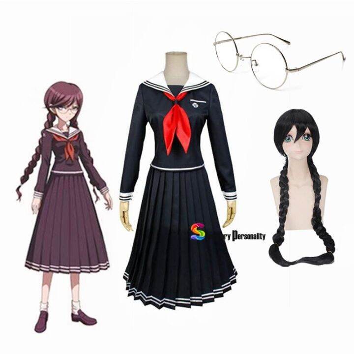 วิกผมคอสเพลย์-danganronpa-toko-fukawa-ชุดกระโปรงวิกผมสีม่วงสีเข้มชุดคอสเพลย์ผู้หญิง-danganronpa-ชุดสูทกะลาสีเรือชุดนักเรียนญี่ปุ่น