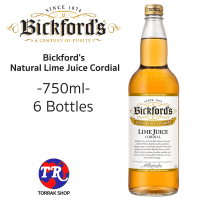 Bickfords Natural Lime Juice Cordial บิกฟอร์ดน้ำมะนาวเข้มข้น 750มล แพ็ก 6 ขวด