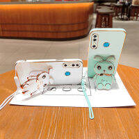 GTHD เคส Rabbite Infinix Hot 8 Pro Hot8น่ารักแรบบิตเคสมือถือชุบโลหะวางโทรศัพท์สำหรับ Hot8โปรผิวนอก8Pro ด้วยความร้อนพร้อมที่ยึดปลอกซิลิโคนชุบนุ่ม