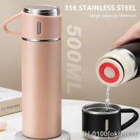 △ Frascos de vácuo aço inoxidável garrafa térmica com caneca bala dupla camada copo café água manter quente copos inverno 500ml