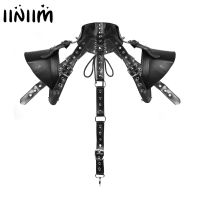 Harness Punk Faux Leather High Neck Armors Shoulder Chest Harness Belt Apparel Accessories Halloween Cosplay Costume Clubwear