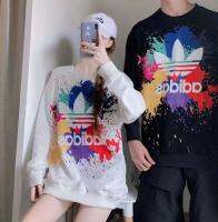 เสื้อยืดแขนยาวลำลอง Adidasสำหรับผู้ชายและผู้หญิงนุ่มสบายไม่มีบอลไซส์เดียว (เหมาะสำหรับน้ำหนัก 40-72 กก.)