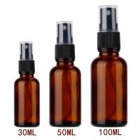 50/100ml Empty Amber Glass Bottle Portable Glass Travel Spray Bottles for Essential Oil Mist Spray Container TSLM1 Travel Size Bottles Containers