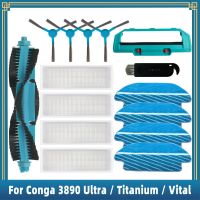 อะไหล่สำหรับ Cecotec Conga 3890หุ่นยนต์ไทเทเนียมอัลตร้าที่สำคัญอุปกรณ์เสริมดูดฝุ่นแปรงด้านข้างหลักตัวกรอง Hepa ฝาครอบแปรงถูพื้น