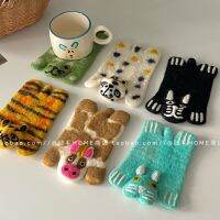 Nepal imports pure handmade cute wool felt animal coaster cartoon childlike heat insulation pad placemat anti-scald 【Boutique】✠♤✑