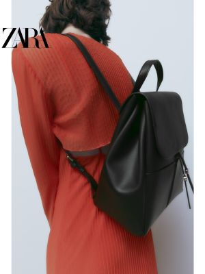 2023 Zaraฆ่าเชื้อกระเป๋าผู้หญิงใหม่ฤดูหนาวสีดำกระเป๋าเป้สะพายหลังแบบธรรมดา6069010 040