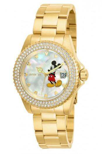 Invicta Disney Limited Edition Mickey Gold Tone Ladies Watch (26239 ...