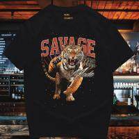 ราคาต่ำสุด เสื้อ savage tiger ผ้าCotton 100%  ทั้งทรงปกติและ OVERSIZE S-3XL