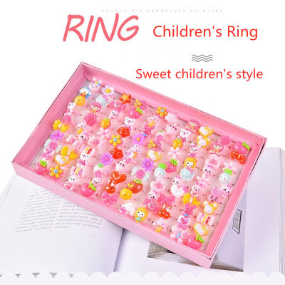 10ชิ้นล็อตเด็กการ์ตูนแหวนลูกอมดอกไม้สัตว์โบว์รูปร่างแหวนชุดผสมนิ้วเครื่องประดับแหวนเด็กสาวของเล่น