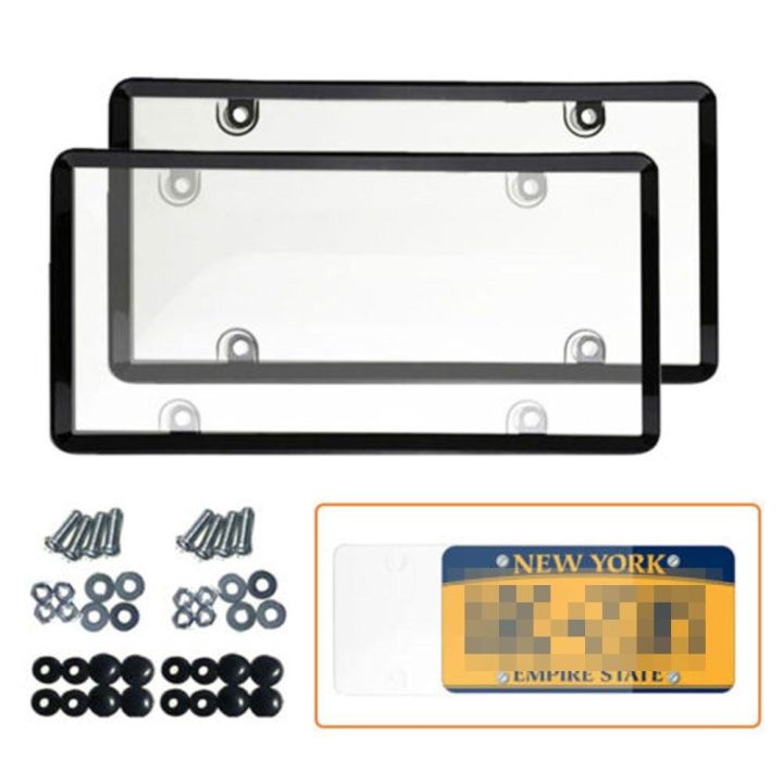 2pcs-clear-reflective-anti-speed-red-light-toll-camera-stopper-license-plate-cover-modified-license-plate-protective-shell