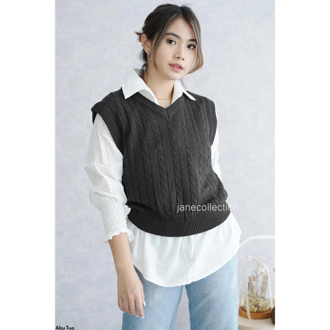 cable knitted vest