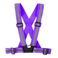 Garter Reflective Vest Motorcycle High Visibility Reflector Safety for Running Suitable for Outdoor Riding (Purple)