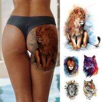 【YF】 tattoo sticker lion king tiger wolf fox flowers forest designs big waterproof temporary tattoos leg thigh arm sleeve girl