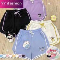 YY iFshion The new spring and summer 2022 cartoon cute dog cinnamon embroidery wide-legged pants female leisure sports shorts Malaysia and Seller Socks▥∋