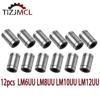 12 ชิ้น/ล็อต LM6UU LM8UU LM10UU LM12UU Linear Bushing แบริ่งอลูมิเนียม Bush Bushing ชิ้นส่วน CNC สำหรับเครื่องพิมพ์ 3D-Sediue