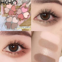 HKHO 4สีอายแชโดว์สีมุกง่ายต่อการแปรงแต่งสีขอบตาอายแชโดว์สีด้าน