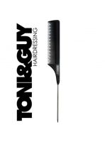 TONI&amp;GUY หวีหางเหล็ก สำหรับรวบผมตึงหรือแสกผม รุ่น Carbon Antistatic Comb 8613 กว้าง 2.8 ยาว 23 สูง 0.4 ซม. สำหรับช่างตัดผม บาร์เบอร์ ซาลอน ร้านเสริมสวย - สีดำ