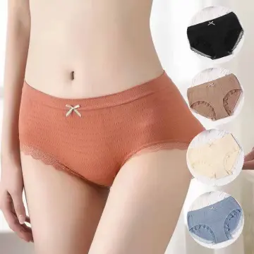 Women Silk Panties Cotton Crotch Mid Waist Seamless Breathable