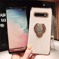 ESHOPPE เคสหรูสำหรับกรณี Samsung Galaxy S10 / Samsung Galaxy S10 Plus Case Clear Slim Cover TPU Case ที่มีกรอบนิ้ว Electroplated Grip ที่วางแหวนแบบหมุนทำงานร่วมกับแม่เหล็กติดตั้งกับรถยนต์ Samsung Galaxy S10 / S10 Plus ฝาครอบหลังกรณี ปกหลัง 6.10, 6.40 นิ้ว