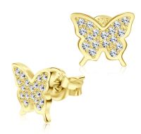 100% PURE 925 SILVER BUTTERFLY HIGH END STONES STUD EARRING STS-5133. PERFECT FOR DAILY WEAR AND GORGEOUS FOR SPECIAL EVENT.