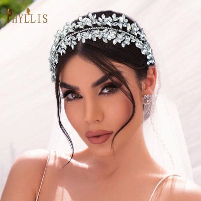 A498 Silver Wedding Hair Accessories Handmade Women Tiaras Crystal Bride Hair Vines Hair Ornaments Jewelry Gift Flower Headpiece