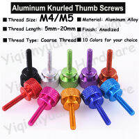 5 ชิ้น M4 M5 อลูมิเนียมที่มีสีสัน Knurled มือกระชับสกรูหัวแม่มือคอมพิวเตอร์สกรู Anolized 10 สีด้ายหยาบ-asdewrwerds