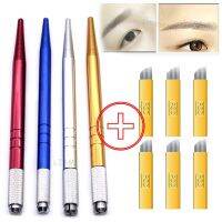 PCD Microblading Blade Needles 12/14 Pin U Shape Shading Blades Tebori 3D Pen Permanent Makeup Eyebrow Tattooing Manual Pen Set