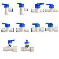 RO Water Straight Plastic Ball Valve 1/4" 3/8" OD Hose 1/4" 3/8" Male 1/2" Female Quick Connect Reveser Osmosis Aquarium Fitting Plumbing Valves