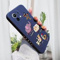 เคสสำหรับ Xiaomi MI 11 11 Lite Xiaomi 11 Lite 5G 11 Lite 5G 11 Lite 5G NE เคสขอบสี่เหลี่ยมเคสโทรศัพท์ลายสัตว์น่ารักคลุมทั้งหมดปลอกซิลิโคนน้ำเคสป้องกันกล้อง