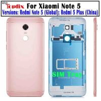 【✔In stock】 jiejiu65879742 เคสใหม่สำหรับ Xiaomi Redmi Note 5ชิ้นส่วนที่เปลี่ยนฝาครอบมีปุ่มเลนส์สำหรับ Redmi 5 Plus ฝาหลัง