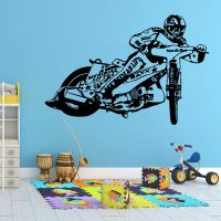 【LZ】✌♣✳  Large Speedway Rider Sport Motorcycle Wall Sticker Playroom Kids Room Motorbike Motor Wall Decal Boy Vinyl Home Decor