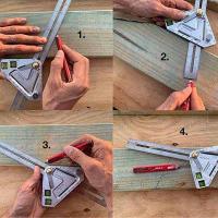 【cw】 Multi Functional Woodworking Ruler Stainless steel ABS Leveler Angle Triangular Measuring Tools 【hot】