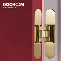 Dooroom บานพับประตูที่มองไม่เห็น3D ปรับบานพับแบริ่งเงาทองสีดำสดใสโครเมี่ยมโลหะผสมสังกะสีบานพับก้น