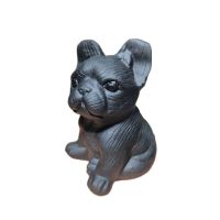 1pcs Natural Obsidian DOG Figurine Crystal Carved Statue animal Home Ornament art collectible Gift