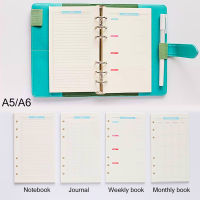 40แผ่นแพ็ค A5 A6สีหลวมใบโน๊ตบุ๊คเติมเกลียว Binder วางแผนหน้าภายในโรงเรียนเครื่องเขียน