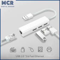 MCR 3พอร์ต Usb Hub Rj-45 Lan การ์ดเครือข่าย Usb ไปยังสายอะแดปเตอร์อีเทอร์เน็ต