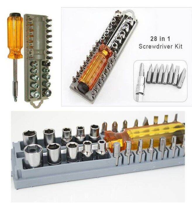 28piece Screwdriver Bit Set Home Tool Kit brompton toolkit oria toolkit