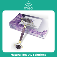 Amethyst Face Roller - ลูกกลิ้งหินอเมทิสนวดหน้า เครื่องมือความงามจากหินอเมทิสแท้ 100% สำหรับการนวดหน้า เครื่องมือบำรุงผิวหน้าทางแพทย์ศาสตร์จีนโบราณ (ทางเลือกของ Jade &amp; derma roller)