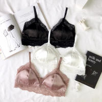 2021Only a bra wire free sleep bralette lace comfortable bra with pad push up silk women underwear satin young girls sexy intimates