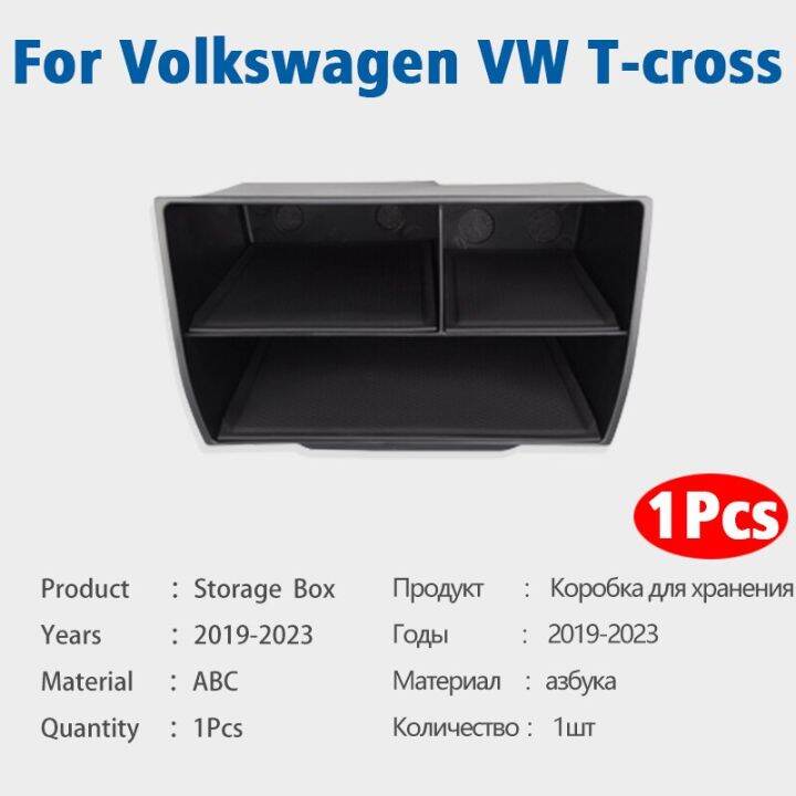 สำหรับ-volkswagen-vw-t-cross-tcross-2019-2020-2021-2022-2023ศูนย์รถยนต์กระเป๋าบรรจุคอนโซลอุปกรณ์ตกแต่งภายในถาดเก็บของ