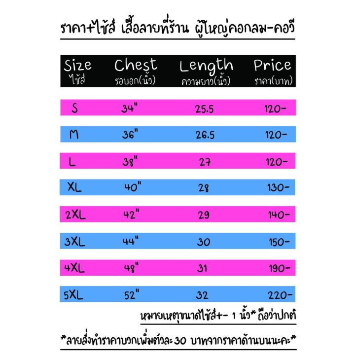 เสื้อยืดอักษรภาษาไทย-ก-ฮแจ้งอักษรในหมายเหตุได้เลยค่า
