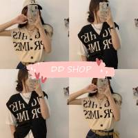 DD SHOPพร้อมส่ง 94112 เสื้อกั๊กไหมพรม ลายตัวหนังสือ ผ้านิ่มใส่สบาย มีกระดุม สวยมาๆ -C