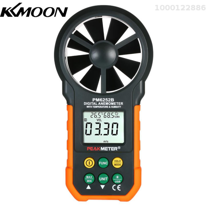 kkmoon-เครื่องวัดความเร็วลมดิจิตัลอเนกประสงค์สำหรับมืออาชีพเครื่องวัดความเร็วลม-เครื่องวัดความเร็วลมดิจิตัลแอลซีดีปริมาณอากาศ-อุณหภูมิ-ความชื้นสำหรับเก็บรวบรวมข้อมูลสภาพอากาศกลางแจ้งแล่นเรือใบตกปลา