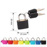 【YF】 1PCS 30x23mm Small Mini Strong Steel Padlock Waterproof Travel Suitcase Diary Lock 2 Key Colored plastic case padlock Decoration