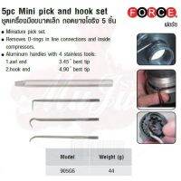 ( Promotion+++) คุ้มที่สุด FORCE ชุดเครื่องมือขนาดเล็ก ถอดยางโอริง 5 ชิ้น 5pc Mini pick and hook set Model 905G6 ราคาดี คีม หนีบ คีม หนีบ ลวด คีม หนีบ ห่วง พระ คีม หนีบ สาย ไฟ