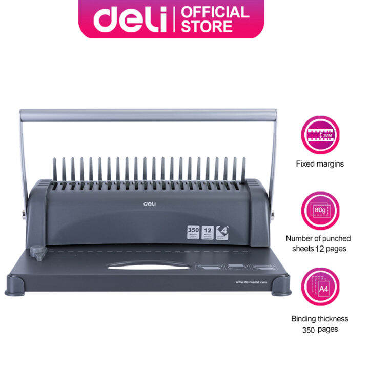 Deli Ring Binder Machine 21 Hole Comb Binding Machine A4 A3 Heavy Duty