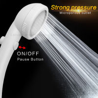 Newest white Rotating Adjustable Water Saving Shower Head 3Mode Shower Water Pressure With Water Control Button bathroom set Showerheads