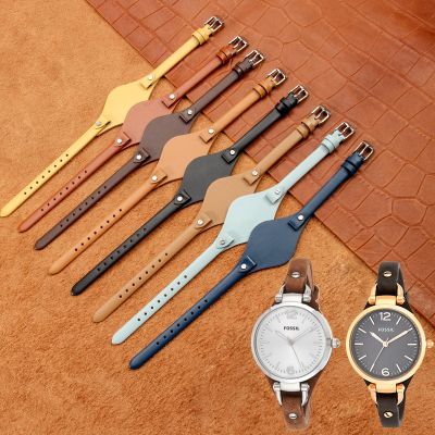 8mm Genuine Leather Watch Strap for Fossil ES3060 ES3565 ES2830 3077 3262 3060 4176 4119 Soft Cowhide Women Small Band Bracelet