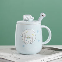480ml Cat Mug Cute Ceramic Cup Cartoon Cats Paw Drinking Cup Fresh Drinking Cup Pink Girl Milk Water Glass